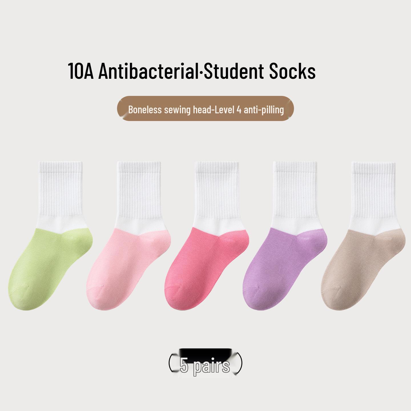 

Children s Boys White Mid-Tube Cotton Socks - Sweat-Absorbing, Boneless, Anti-Pilling, Dirt-Resistant; Ideal for Spring & Autumn. Foot length 17-19CM, 6-8 years