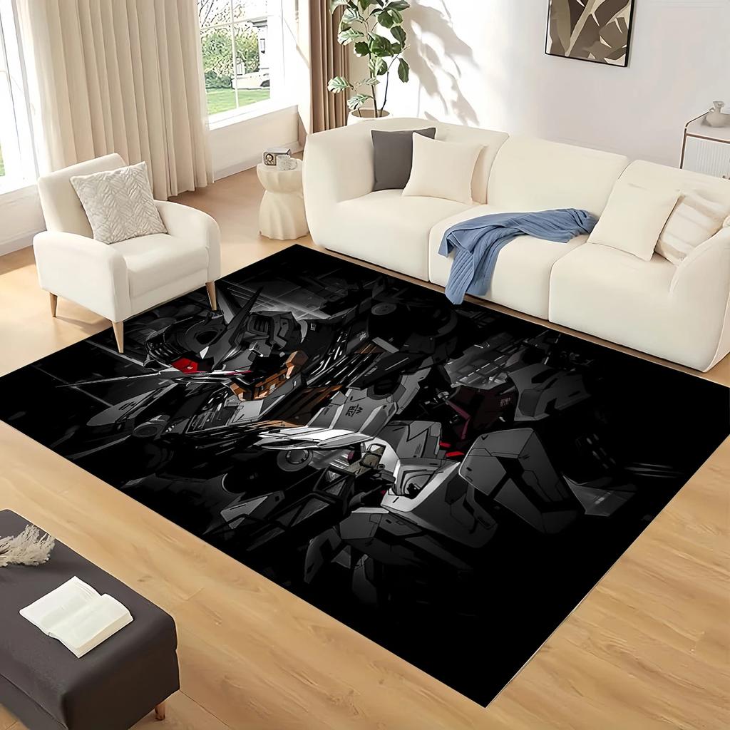 3D GUNDAM Robot Cartoon Carpet Rug for Living Room Bedroom Home Sofa Decoration,kids Play Non-slip Floor Mat Christmas Gift