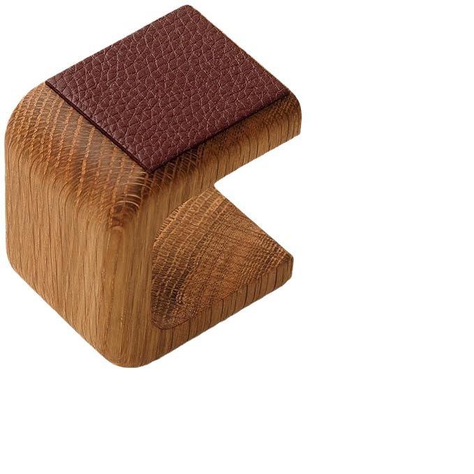 Minimalistische Handgemaakte Massief Houten Horlogestandaard, Horlogedisplaystandaard voor Mannen Vrouwen, Horlogehouder met Basis van Echt Leer
