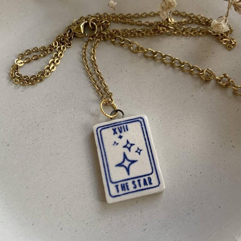 World Rectangle Pendant Necklace Sun Lovers Chain Trendy Enamel Moon Chain Choker  Daily
