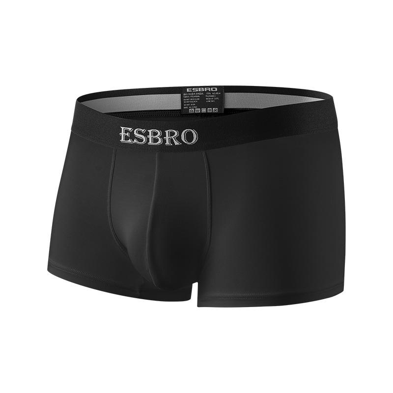 

ESBRO Men s Modal Low-Rise Summer Boxer Briefs - Breathable, Plain Color, Four-Corner U-Pouch Underwear. L чорний