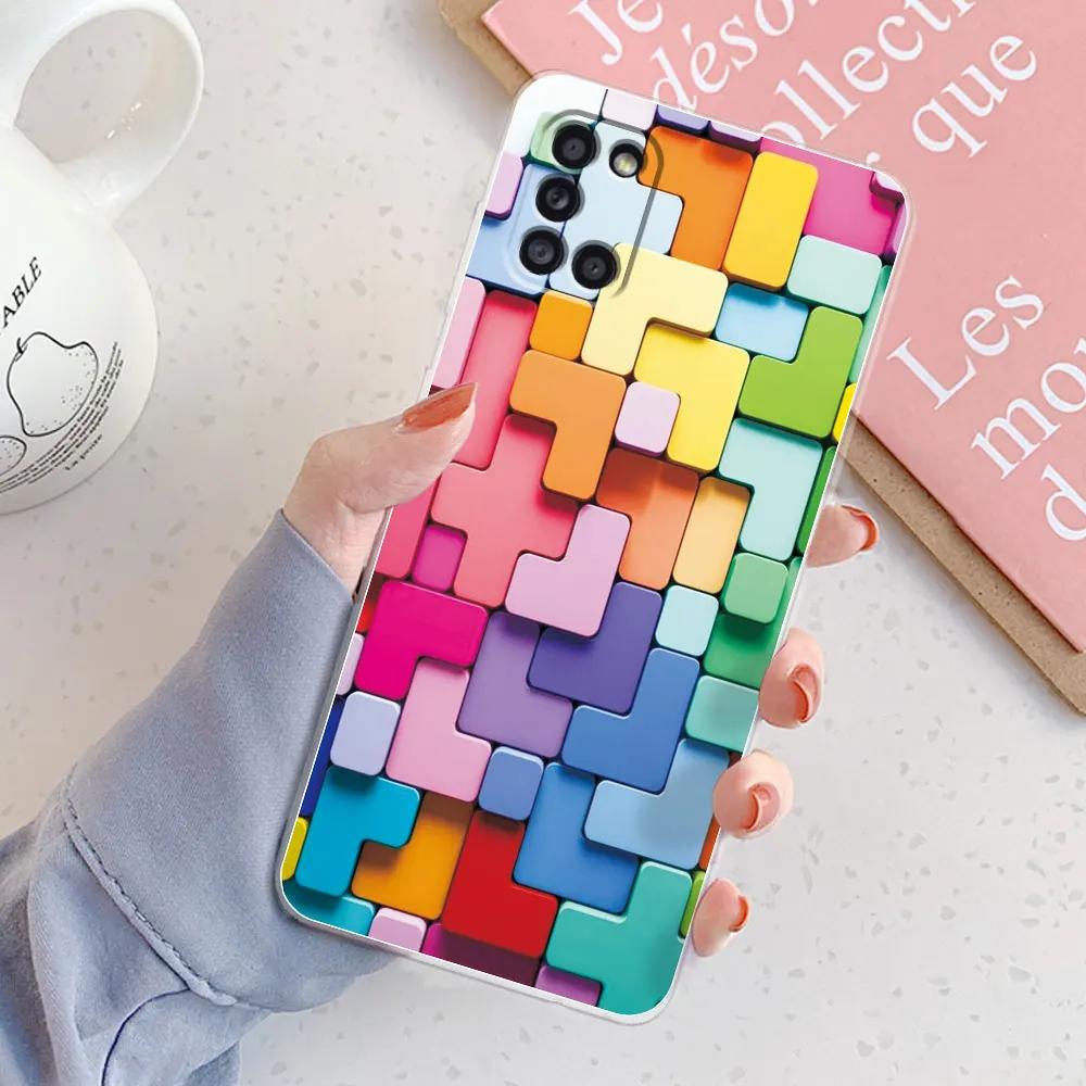 Per Samsung A31 Custodia Cover Ragazze Trasparente Morbido Silicone Custodie per Telefono Per Samsung Galaxy A31 Custodia A 31 A3 1 Custodie A31 Cover