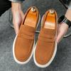 Fashion Spring New Comfortable Suede Loafers Men's Casual Wear-resistant Shoes for Men Outdoor Soft Soled Non Slip Casual Designer Shoes