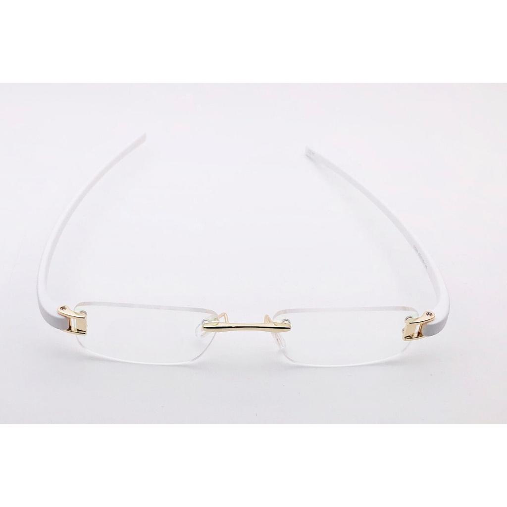 RSINC Rimless Rubber Frame Eyeglass Fashion Eye Wear Gold White 50-18-140 Tag A1
