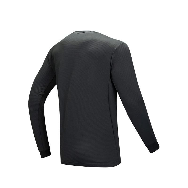 Anta Outdoor Series Sports Casual Simple Solid Color Crew Neck Pullover Knit Sweater Men Sweater Dark-Gray 152516401-3