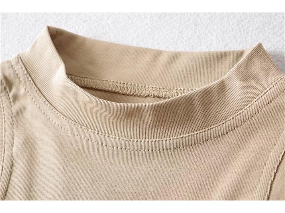 YPFF Trendy Sleeveless Women's Crop Top: Hot Girl European & American Style, Slim Fit, Solid Color, Front Spliced Design