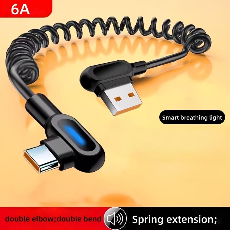 

2026 Новый угловой пружинный кабель USB-C для быстрой зарядки, длина 1 м для мобильных телефонов United States