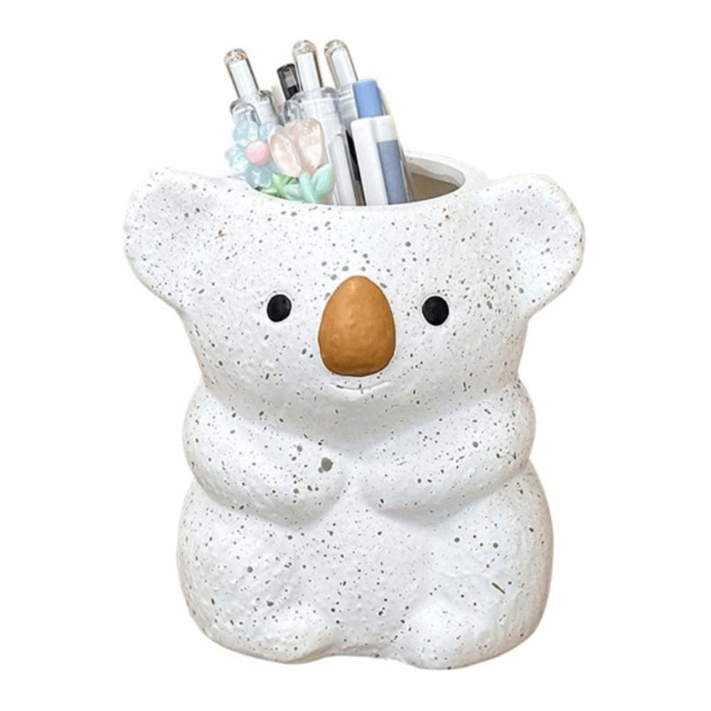 Plastic Koala Storage Box Multi-function Makeup Brush Cylinder Koala Pen Holder  Office