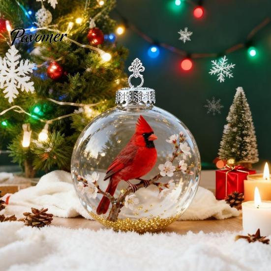 Collectible Bird Glass Ornaments Nature Faux Crystal Ornament Handmade 3D Warmth And Meaning Set Clear Plastic Christmas Ball Holiday Decor Loved One