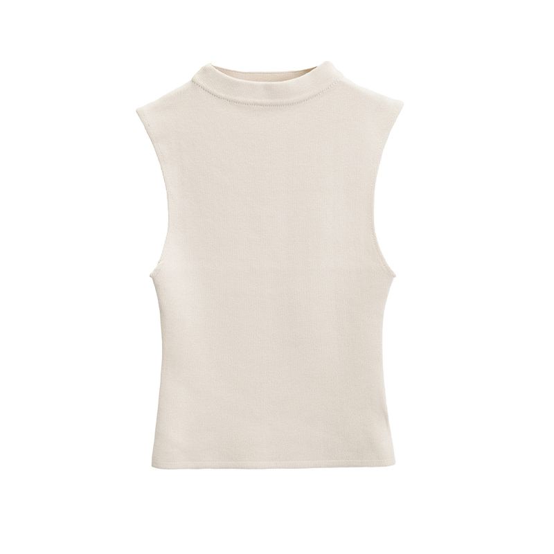 Kaslead New Arrival Women's Clothing Fashion Style Fashion All-Match Casual Half Turtleneck Sleeveless Tops 4174832