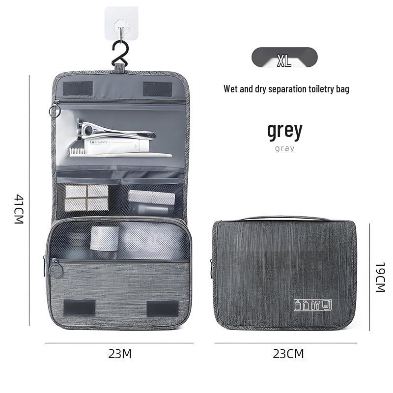 Cationic Hanging Toiletry Bag: Wet/Dry Separation Frosted Makeup Travel Organizer