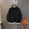 Men's Cotton-Padded Windbreaker: Hooded, Solid Color, Casual Loose-Fit Jacket for Autumn/Winter