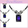 Elegant Zodiac Sign Black Leather Rope Necklace With Alloy Pendant For Men And Women