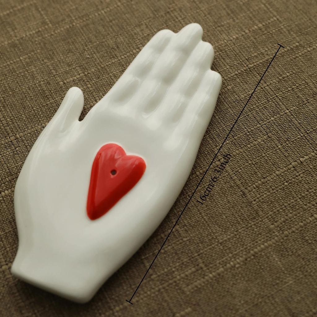 Creativity Ceramic Palmshape Incense Holder Retro Aromatherapy Stand Home Desktop Incense Burner Home Fragrance Accessories Gift
