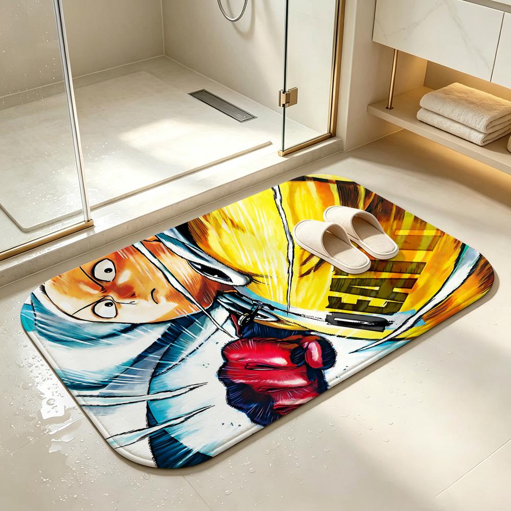 Anime-One-Punch ManS Floor Mat Bedroom Carpet, Bathroom Foot Mat, Doormat, Non-Slip Absorbent Multi-Use