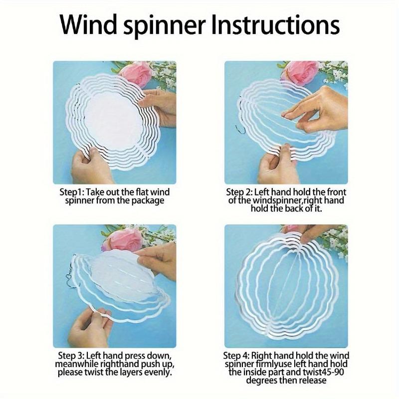 10 Zoll Hängender Windspinner mit 360-Grad-Haken für Balkon-Gartendekor Frühling Sommer Außendekoration