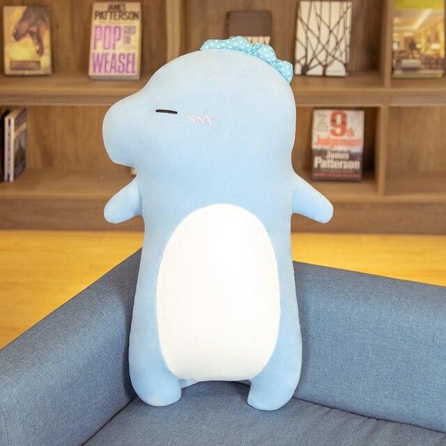 

1 шт. 75 см мягкая плюшевая игрушка динозавр мультяшный динозавр гуманоид кукла диванная подушка для девочек дети спальная подушка подарок на день рождения 75CM синий