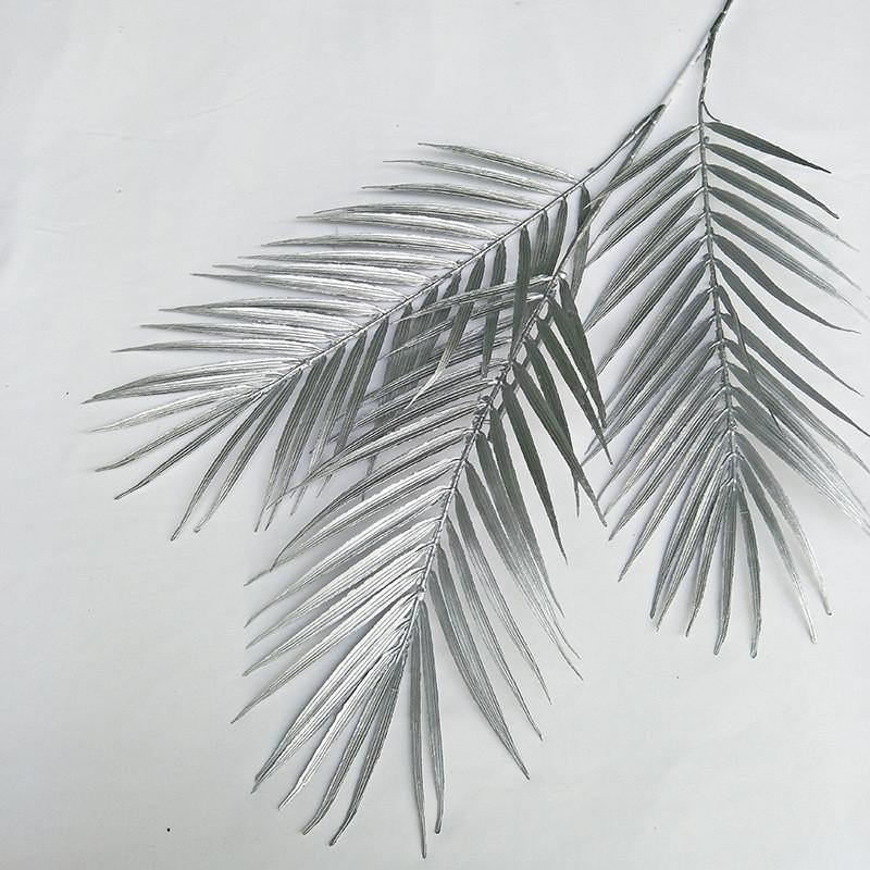 Artificial Plastic Palm Leaves Three Pronged Greenery Wedding Props Photography