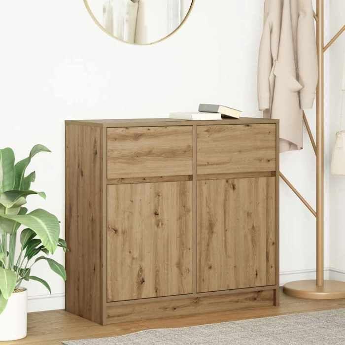 VidaXL Buffet with Drawer Artisan Oak 80x34x76cm Engineered Wood, Storage Furniture, Buffet, Entrance Furniture, Furniture 861543