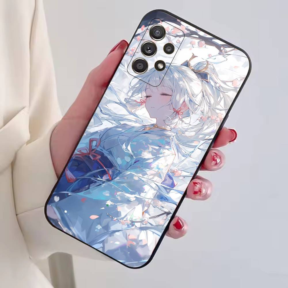 Genshin Impact K-Kamisato A-Ayaka Phone Case For Samsung S25,S24,S21,S22,S23,S30,Ultra,S20,Plus,Fe,Soft Silicone Black Cover
