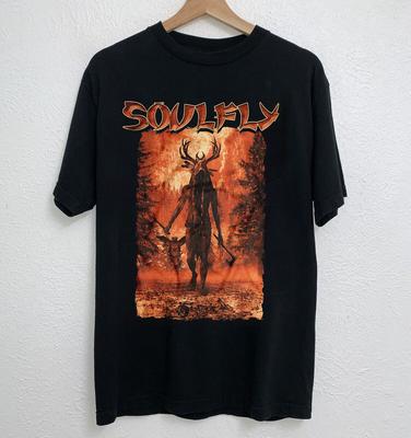 Soulfly  Wendigo 2023 Tour Short Sleeve Black All Size Shirt Unisex T-Shirt