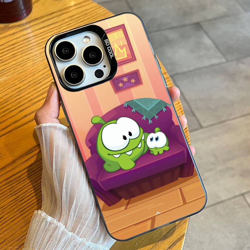 

Cute Om N-Nom Phone Case For iPhone 16 17 15 14 12 13 Pro Max Black Candy Matte Shockproof Cover iPhone17air