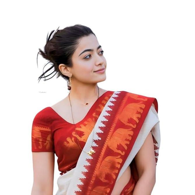 RSINC Damen Reiner Kanjivaram Weicher Seidensari  (Hathi Tier Paithani) B0CQTB33DX