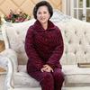 Women's Winter Pajamas Three-layer Thickened Padded Cotton To Keep Warm and Fleece Coral Fleece Padded Jacket