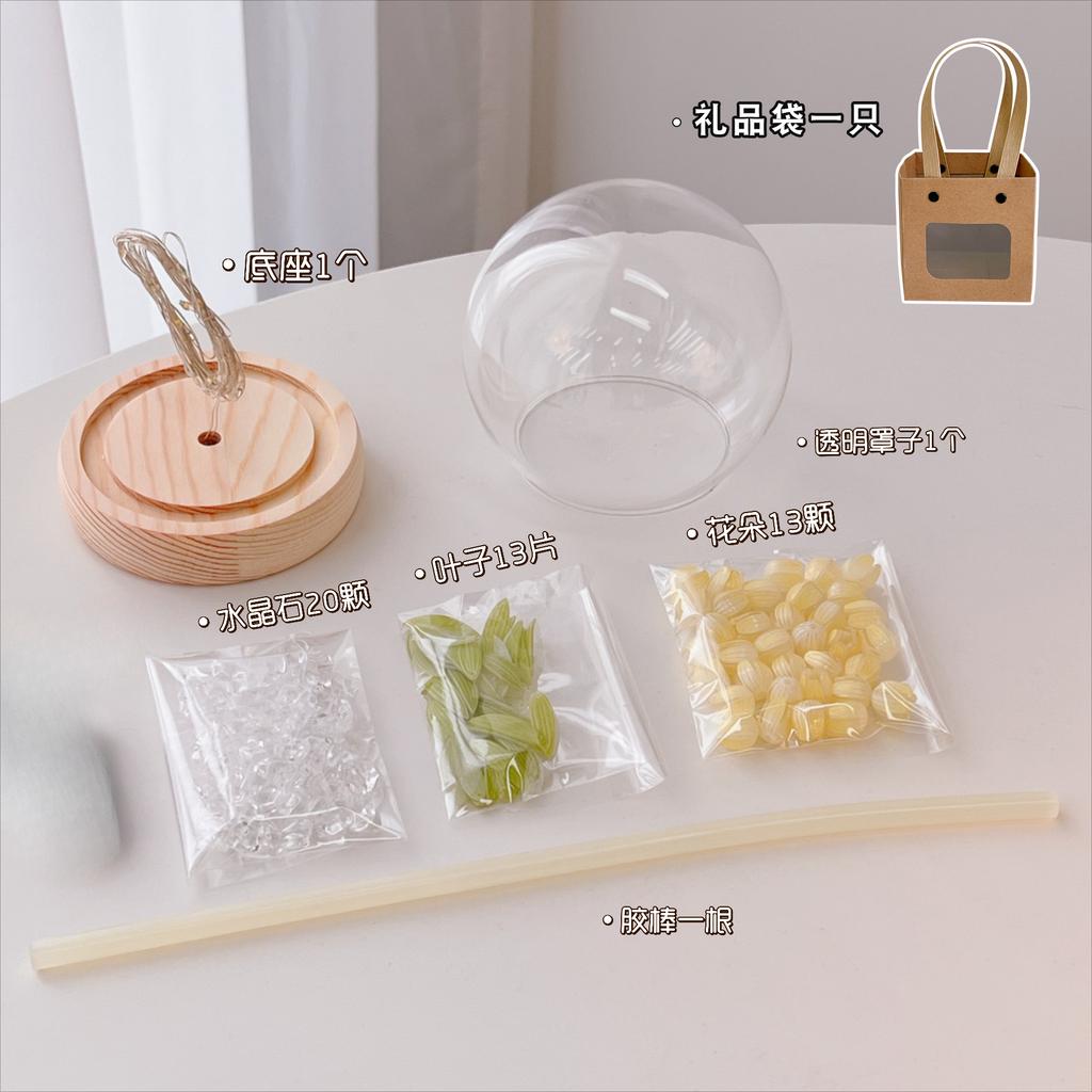 Handgefertigte künstliche Blume Tulpe Nachtlicht Schrumpffolie DIY-Material Nachttisch-Schlaflicht Ornament Valentinstagsgeschenk