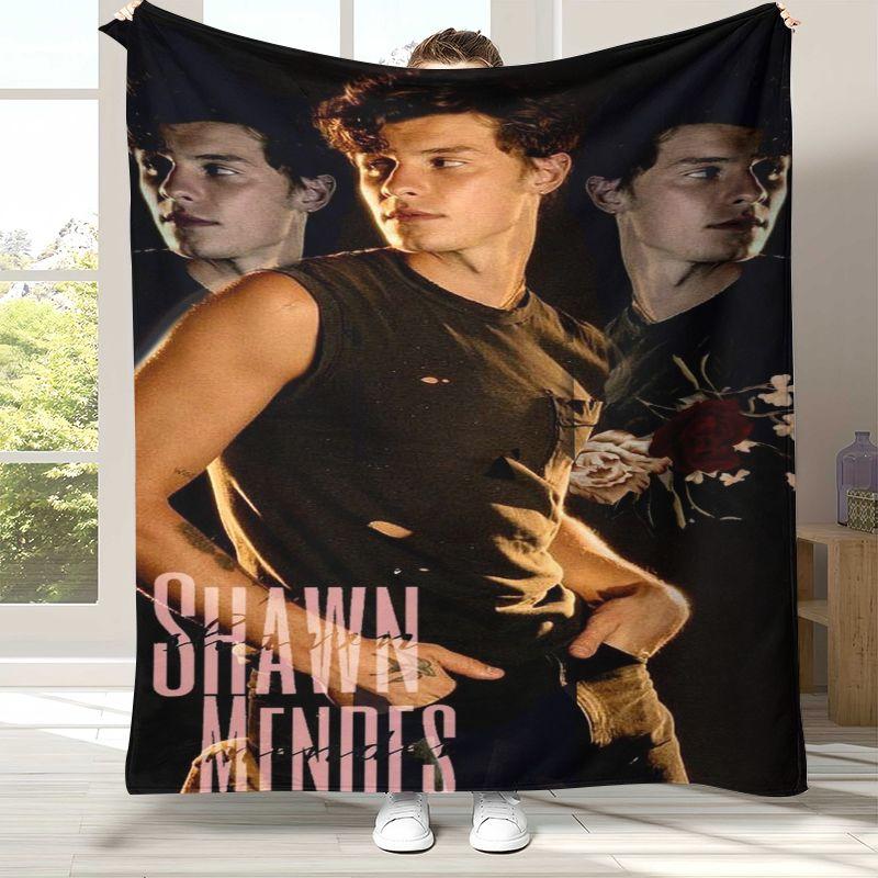 Fashion Shawn Mendes Handwritten Singer Flannel Blanket,Ultra Soft Plush Throw for Home Bedroom Bed Sofa Cover Office Picnic