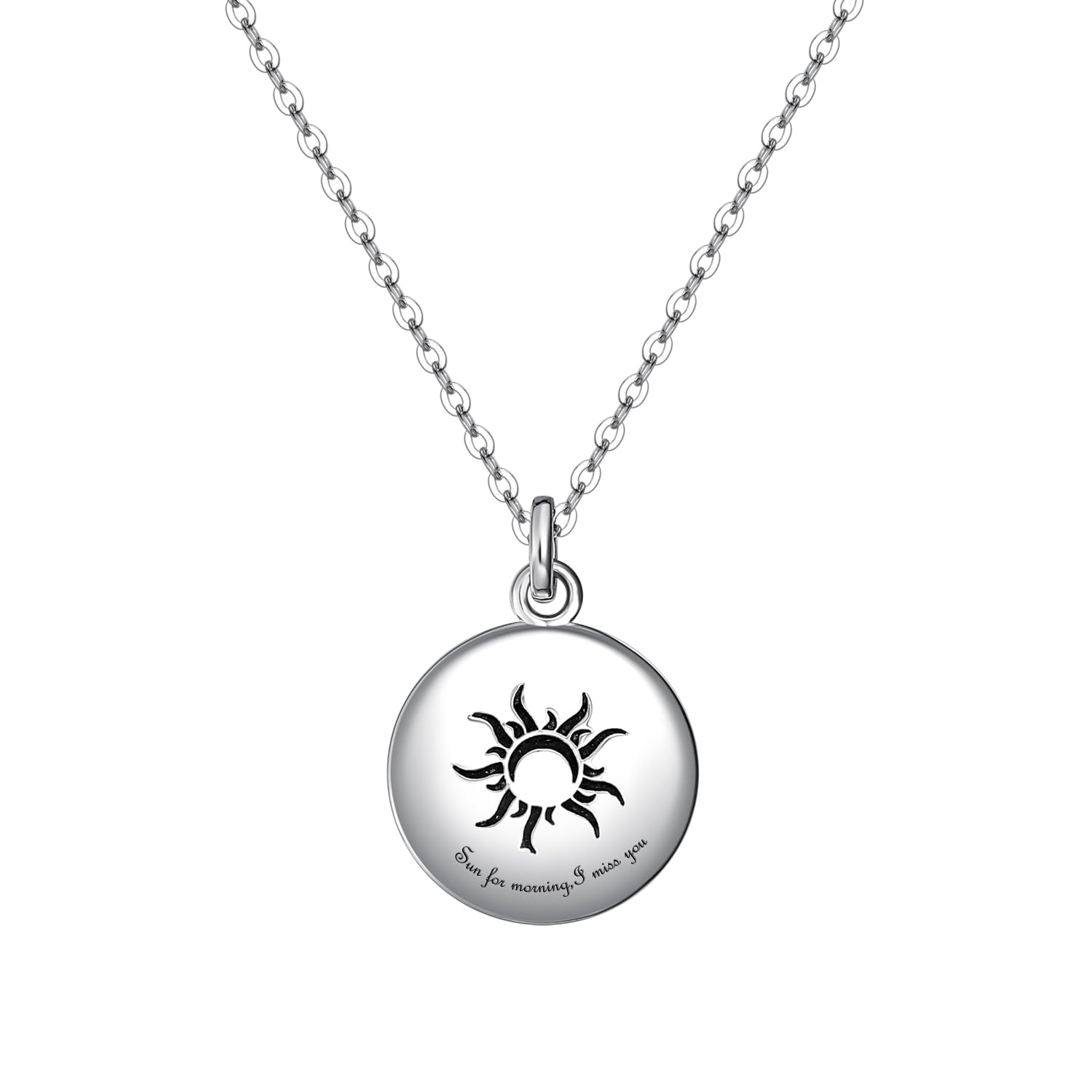 

Couple Matching Sun Silver Pure White Return Matching Gift Wrapping Included [FANCIME] Men s Necklace, Necklace, Engraved, S925, Silver, Couple, Day,