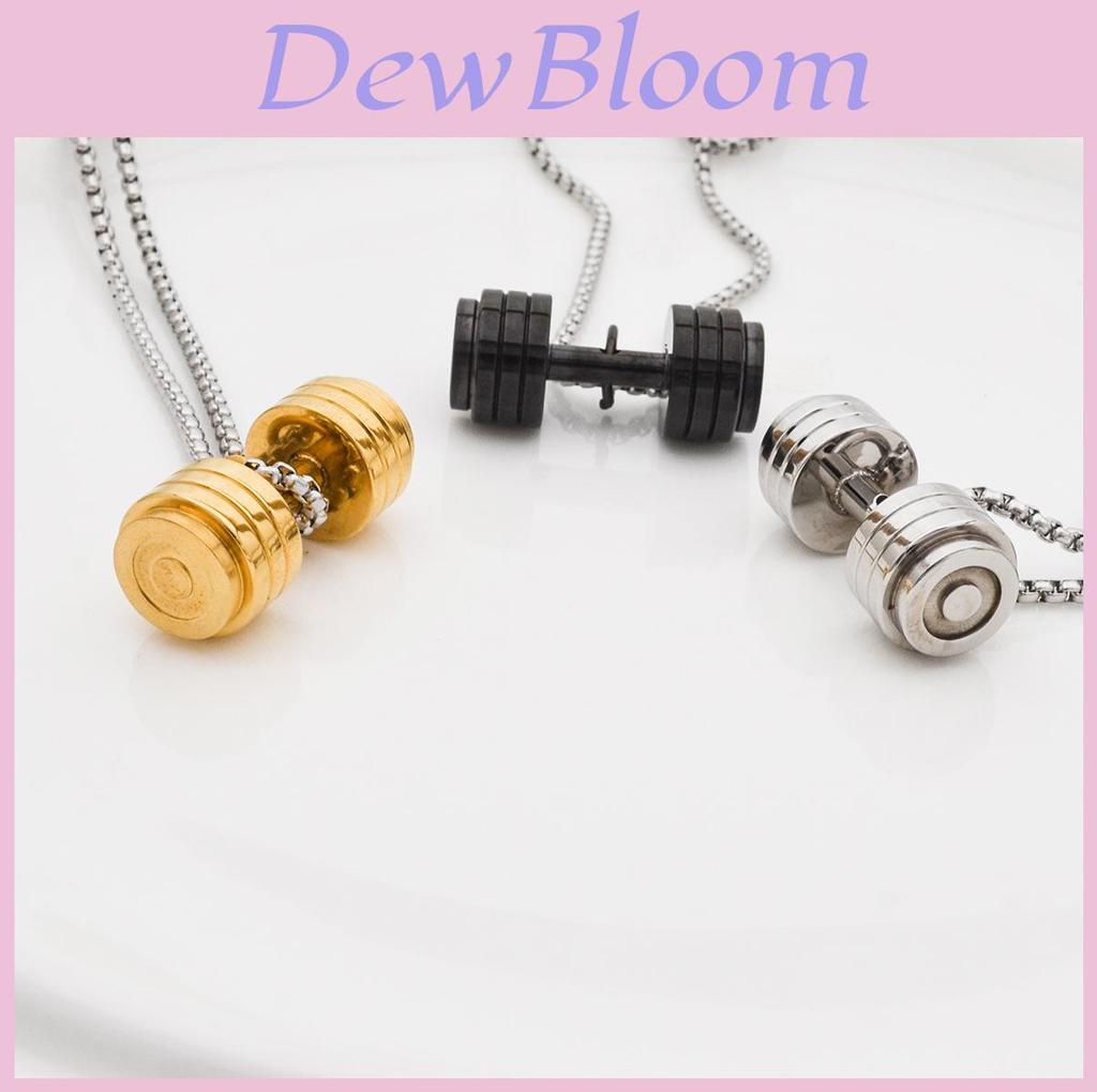 Temu Shein Necklace With Cartoon Dumbbell Pendant For Hip Hop Fashion And Mens Gift