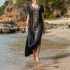 Ladies Loose Beach Cover Up Robe Vacation Sun Shirt Cover Up
