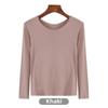Korean Half-High Collar Slim Fit Modal T-Shirt - Long-Sleeve Solid Color Top