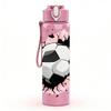 1PC Soccer Ball Break Wall Sport Print 750ml Color Plastic Sports Water Bottle Leakproof Flip Straw Lid Suitable for Sports Office Home Use