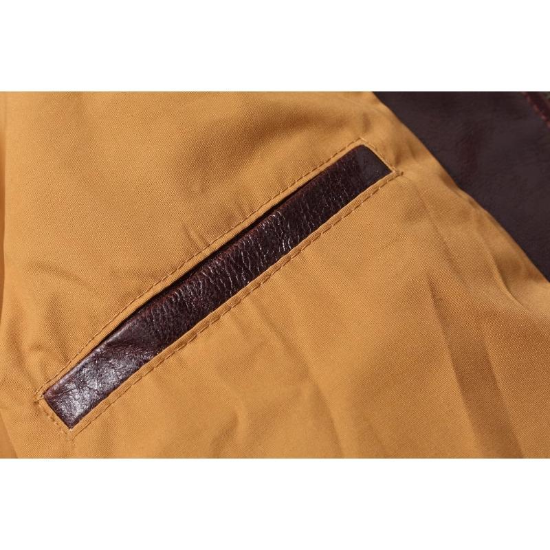 Chinese Size Classical 1930 Style Men Leather Jacket Uncoated Natural Goatskin Leather Soft Slim Spring Autumn