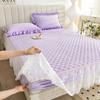 Colcha de renda estilo princesa, quatro estações, peça única, grossa, acolchoada, lavável, antiderrapante