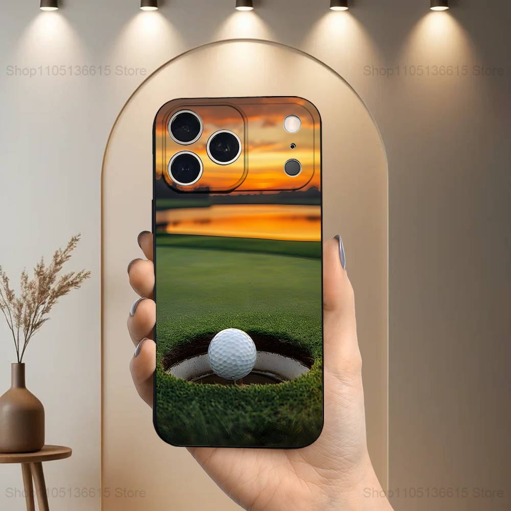 Sports Golf Modern Phone Case For iPhone 17,16,15,14,13,12,11 Plus,Pro Max,XS,X,XR,SE,Mini,8,7,Soft Silicone Black Cover