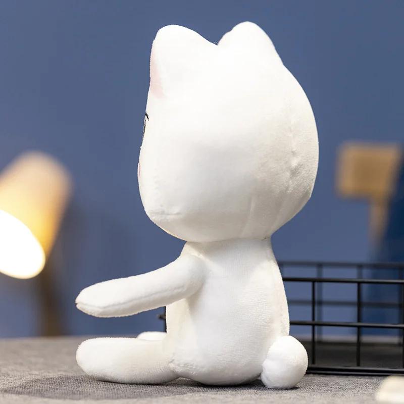 New Cat Plush Anime Game Doll Stuffed Kittens Plushie Cartoon Couple Black and White Cats Decor Gift Toys for Kids