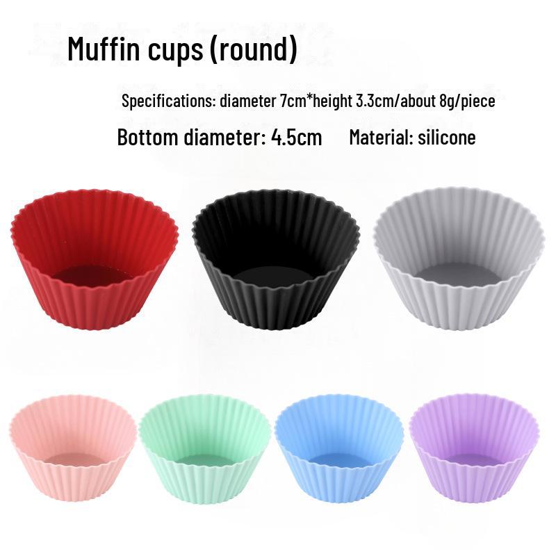 Moule à muffins et à gâteaux en silicone - 8,5 g d'épaisseur, 7 cm de diamètre.