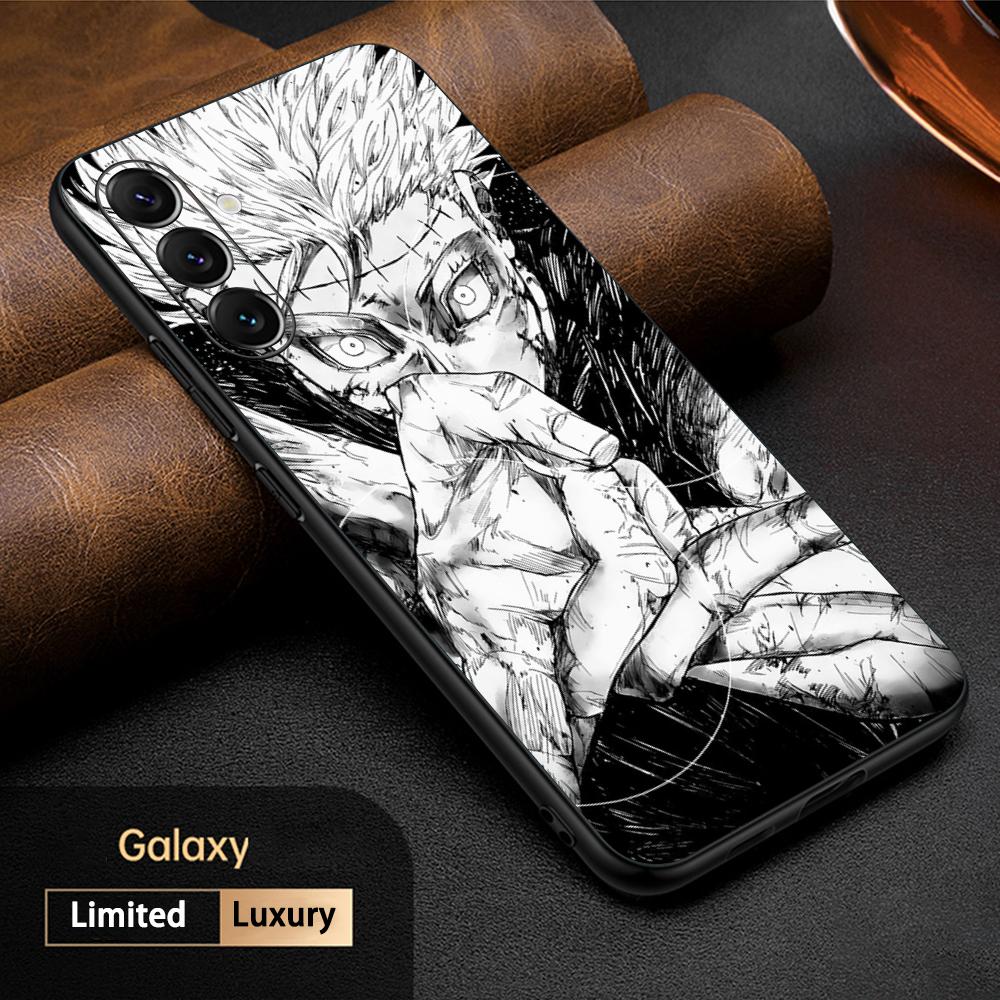 Satoru Gojo heißer Anime-Mann-Design Handyhülle für Samsung Galaxy S26 S25 S24 S23 S22 S21 Plus Ultra Note20 Weich Schwarz