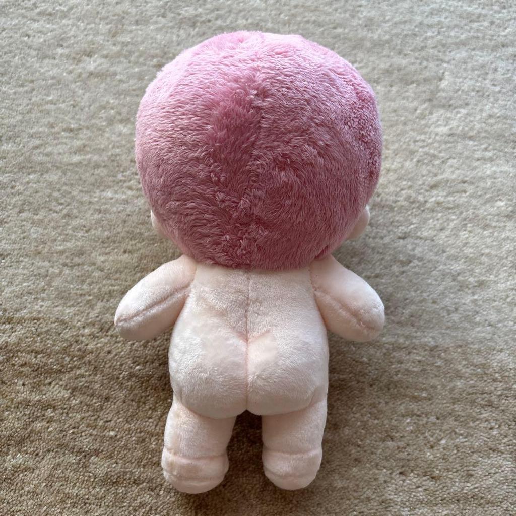 Used New BTS Master Jungkook Plush Toy Gook 20cm Pink Hair Chibi Nui
