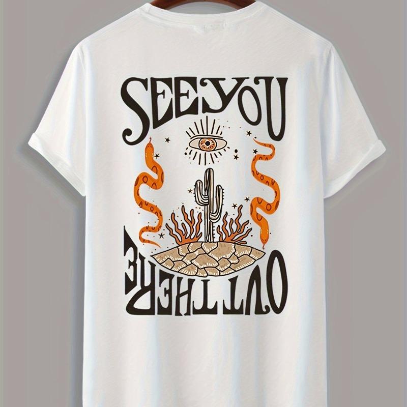 Herren Kaktus Bedrucktes Baumwoll-T-Shirt Sommer Neu Lässig Kurzarm Rundhals T-Shirt Mode Täglich Outdoor Herrenbekleidung