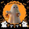 Lampka Nocna Statuetka Rzeźba Ducha Trzymającego Dynię Pijącego Oświetlenie Ambientowe Dekoracje Halloween Dekoracja Domu