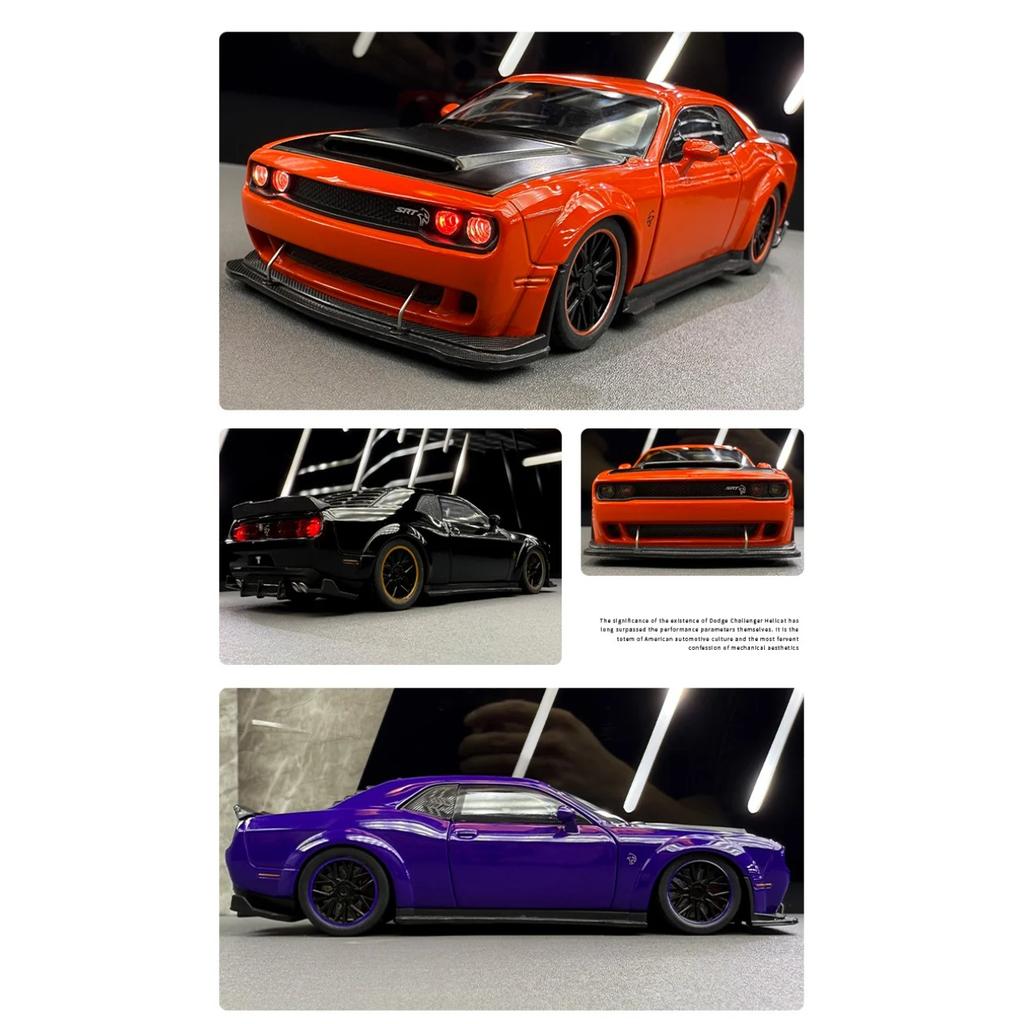 New 1/32 Dodge Challenger SRT Hellcat 2024 Alloy Model Car Toy Diecasts Metal Casting Sound and Light Car Toys for Children Vehicle