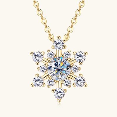 Silvere Glam The Charming New Ins Style In Silver And The Snowflake Moissanite Necklace S925 Sterling Silver Collarbone Chain
