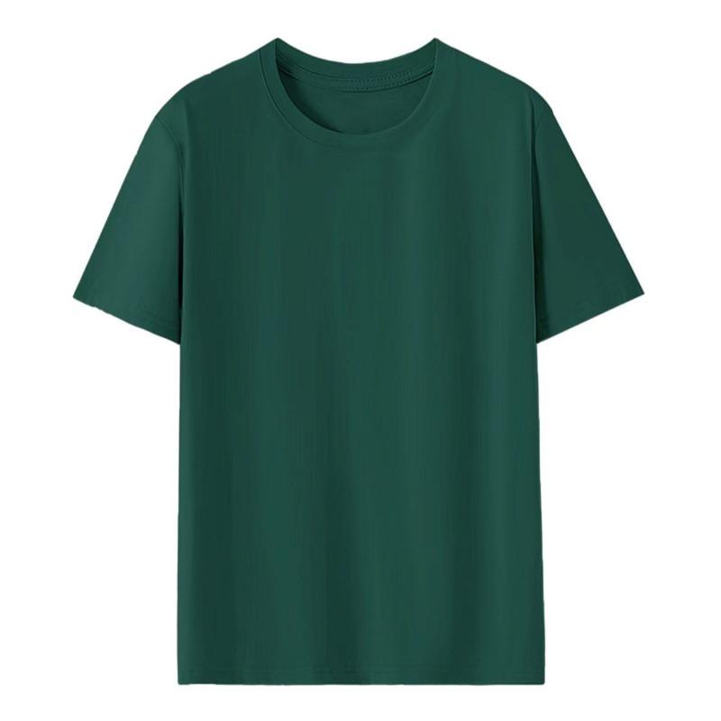 Pure cotton T-shirt women's round neck short-sleeved T-shirt logo advertising shirt group clothing trendy brand women's top solid color clothes