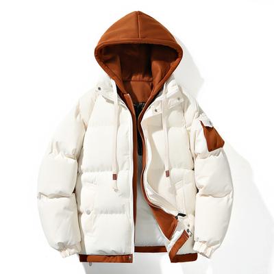 Fake Two-piece Men's Hooded Down Cotton Coat Teenager Thickened Jacket Cotton Jacket Casual Jacket Suitable