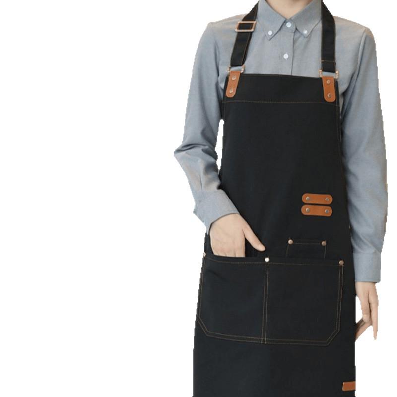 Custom Logo Waterproof Canvas Apron for Coffee & Tea Shop