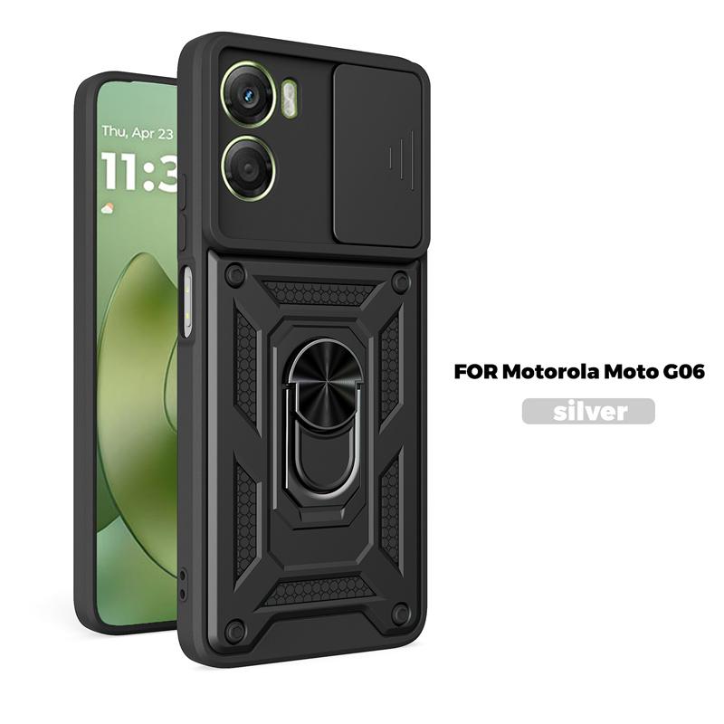

Чохол Для Motorola G06 4G Чохол Armor Слайдер Захист Об єктива Чохол для Телефону Для Moto G06 G 06 MotoG06 4G Автомагнітне Кільце-Тримач Кришка Motorola Moto G06